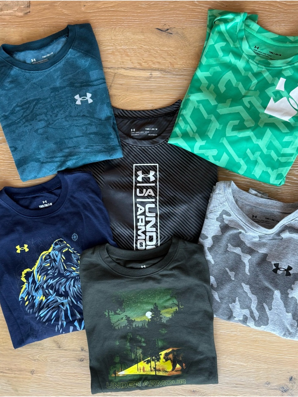 Lot of Five Under Armour Boys' Active Long Sleeve Tees